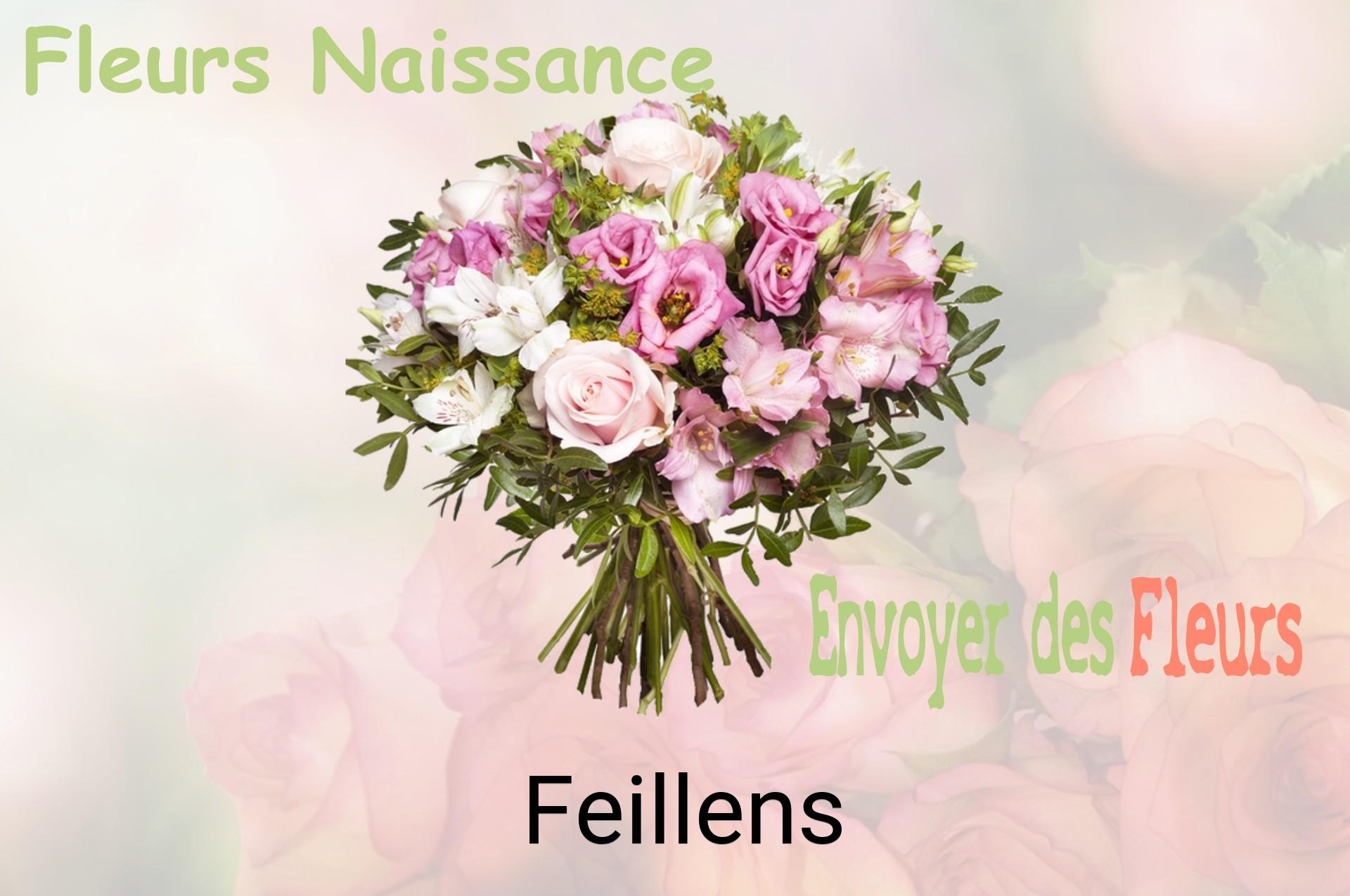 Bouquet de fleurs de naissance livré à Feillens