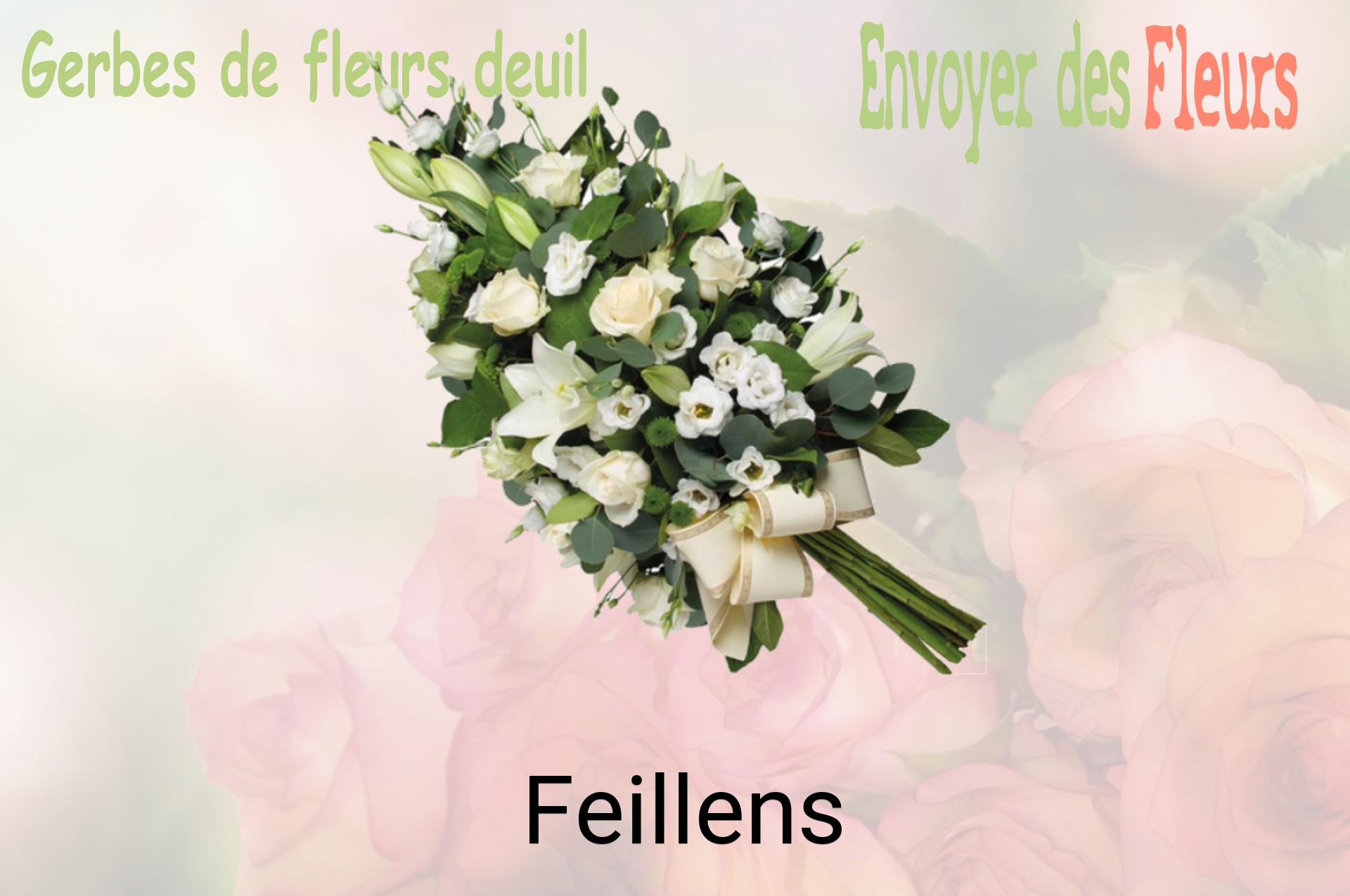Gerbe de fleurs de deuil livrée à Feillens